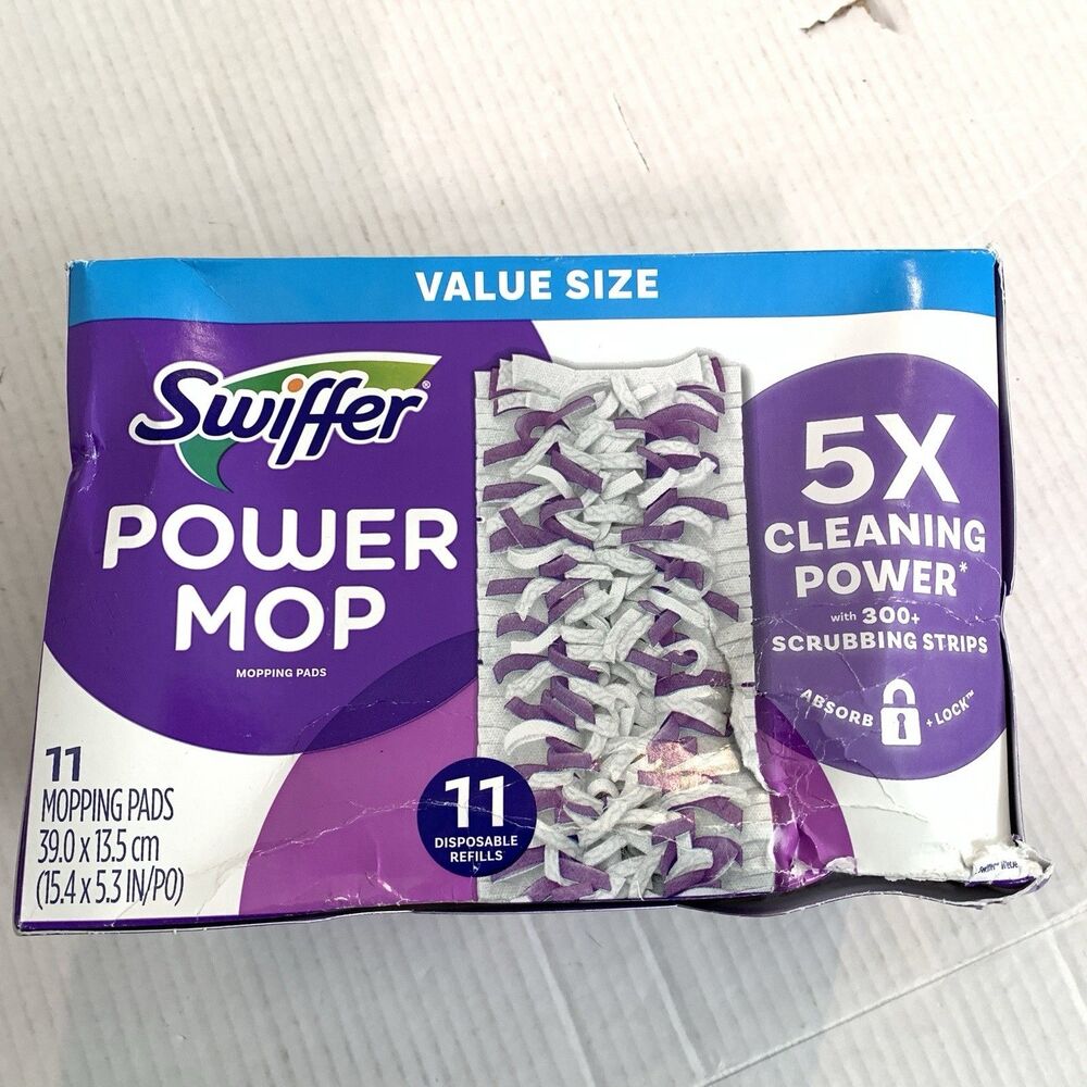 Swiffer PowerMop Multi-Surface Mopping Pad White Purple 11 Pack (12868)